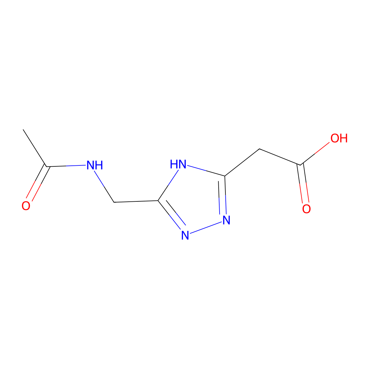 2-[5-(acetamidomethyl)-4H-1,2,4-triazol-3-yl]acetic acid molecular structure, CAS 2680771-97-3