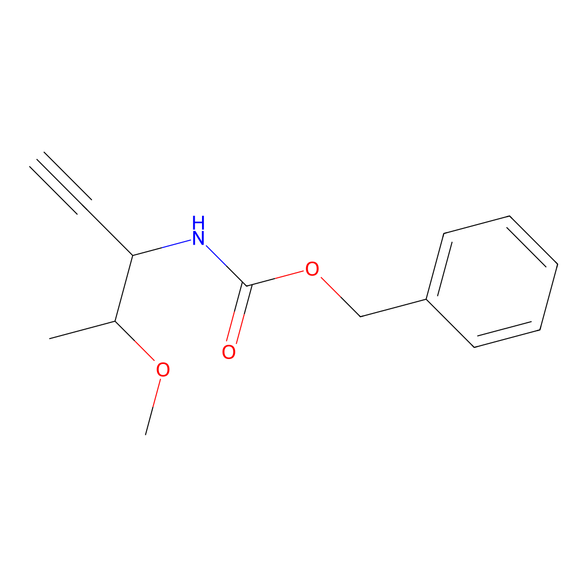 benzyl N-(4-methoxypent-1-yn-3-yl)carbamate molecular structure, CAS 2680771-98-4