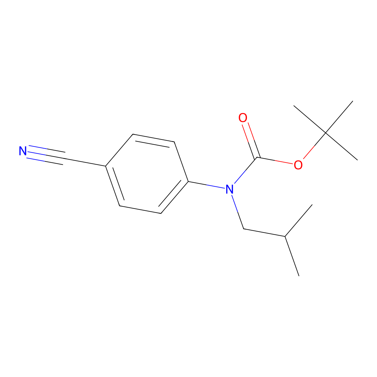 tert-butyl N-(4-cyanophenyl)-N-(2-methylpropyl)carbamate molecular structure, CAS 2680772-03-4