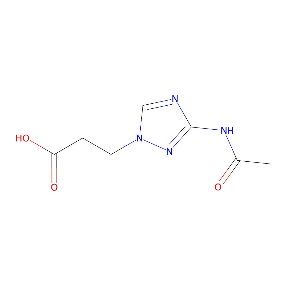 3-(3-acetamido-1H-1,2,4-triazol-1-yl)propanoic acid molecular structure, CAS 2680772-05-6