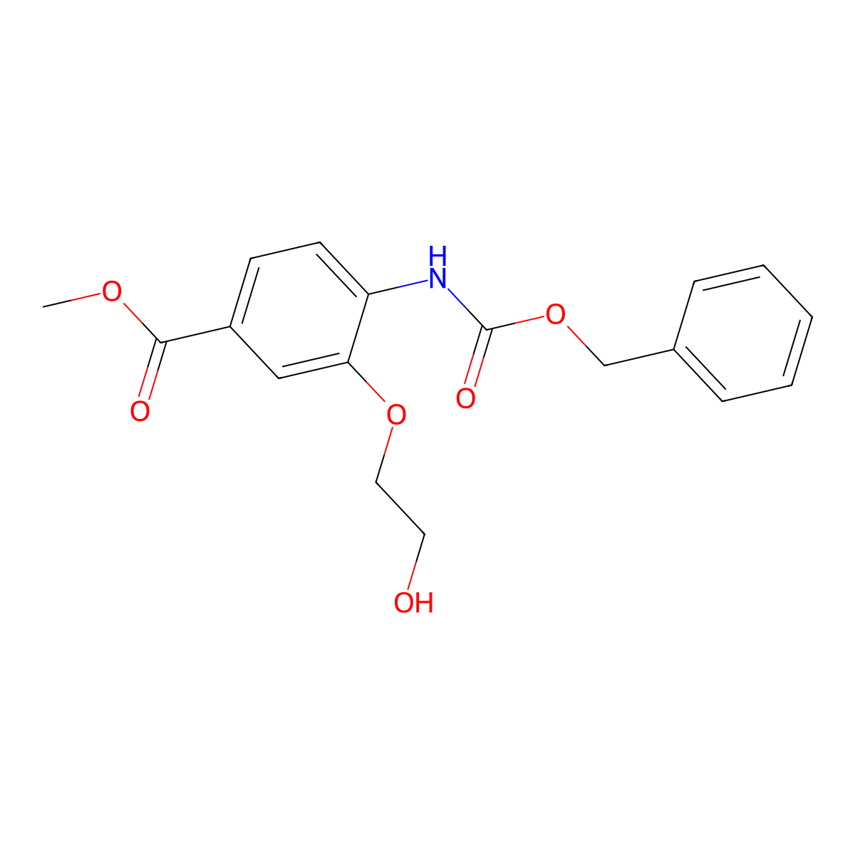 Methyl 4-{[(benzyloxy)carbonyl]amino}-3-(2-hydroxyethoxy)benzoate molecular structure, CAS 2680772-07-8