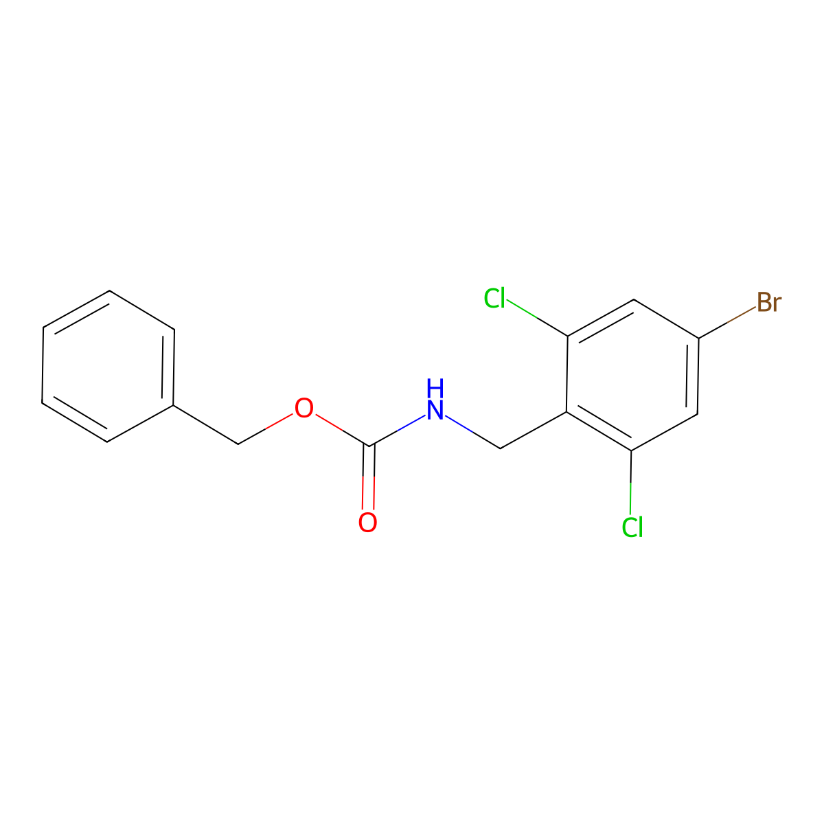 benzyl N-[(4-bromo-2,6-dichlorophenyl)methyl]carbamate molecular structure, CAS 2680772-09-0