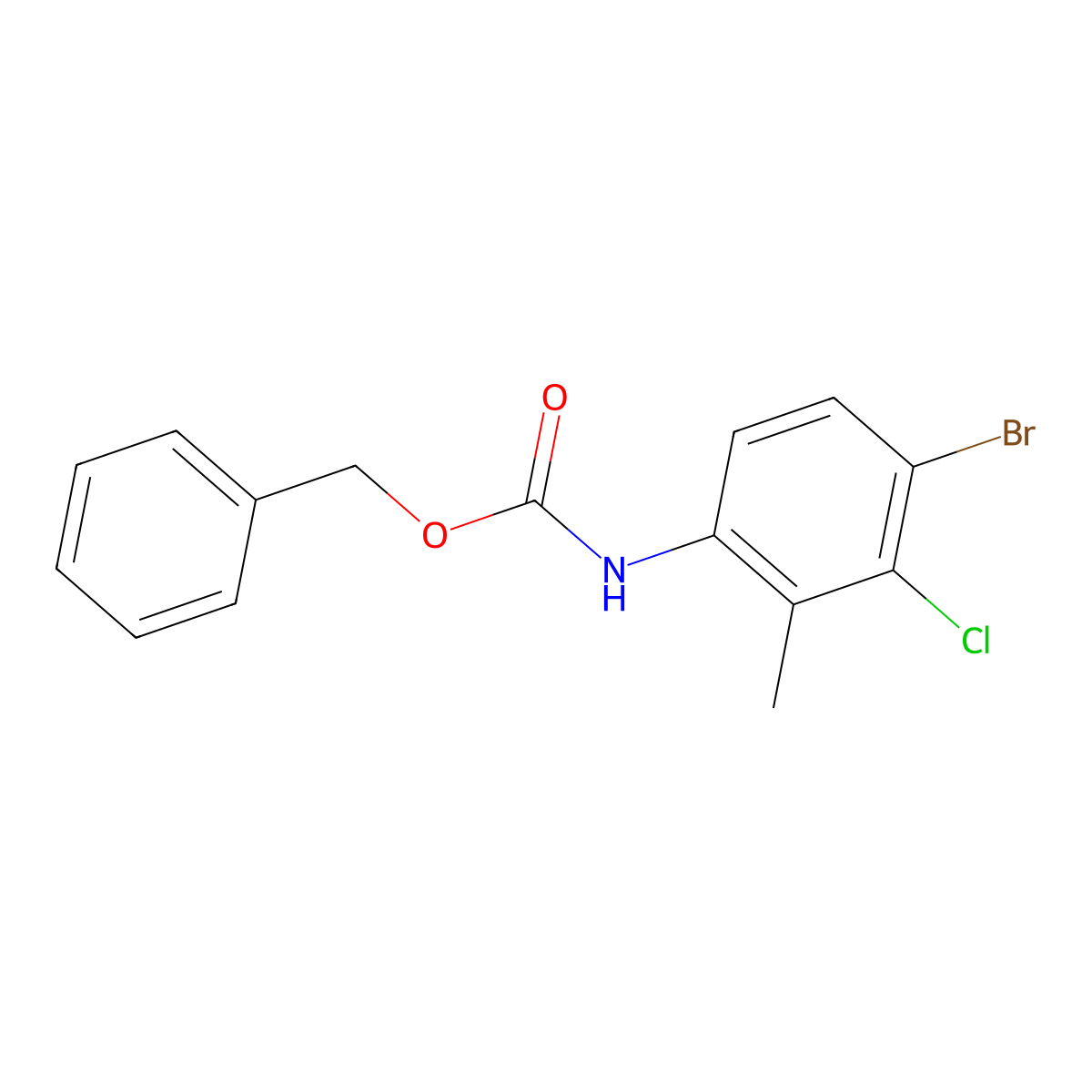 benzyl N-(4-bromo-3-chloro-2-methylphenyl)carbamate molecular structure, CAS 2680772-20-5