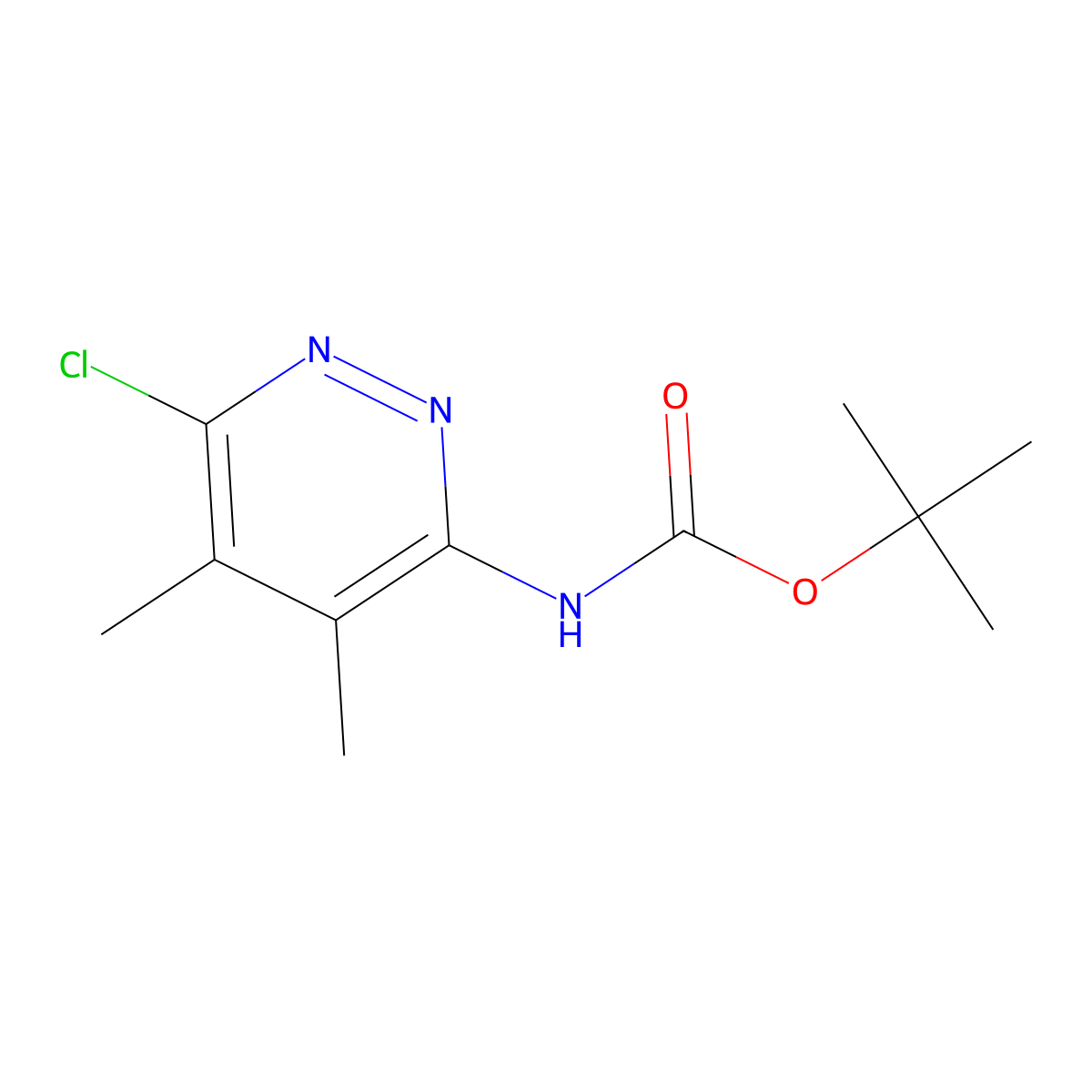 tert-butyl N-(6-chloro-4,5-dimethylpyridazin-3-yl)carbamate molecular structure, CAS 2680772-26-1