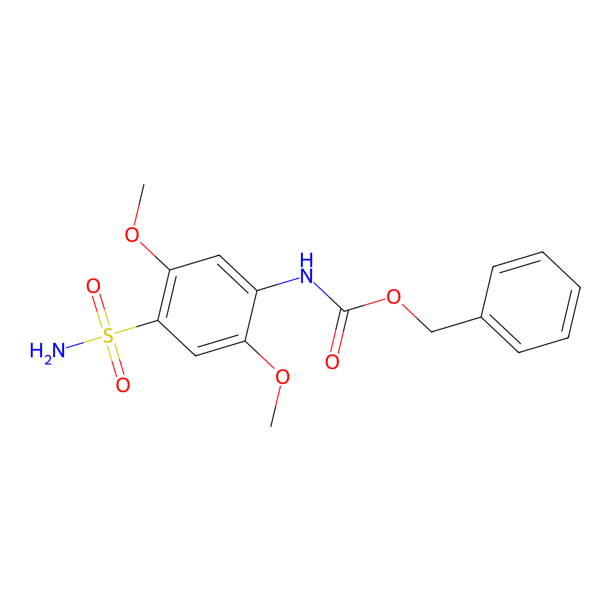 benzyl N-(2,5-dimethoxy-4-sulfamoylphenyl)carbamate molecular structure, CAS 2680772-32-9