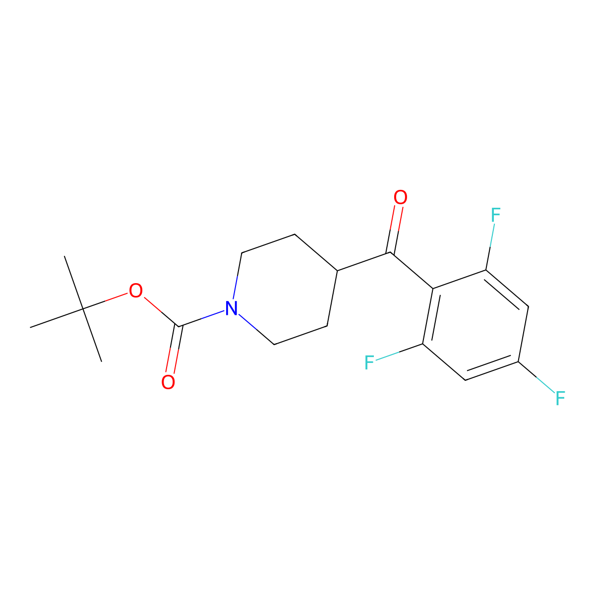 Tert-butyl 4-(2,4,6-trifluorobenzoyl)piperidine-1-carboxylate molecular structure, CAS 2680772-35-2