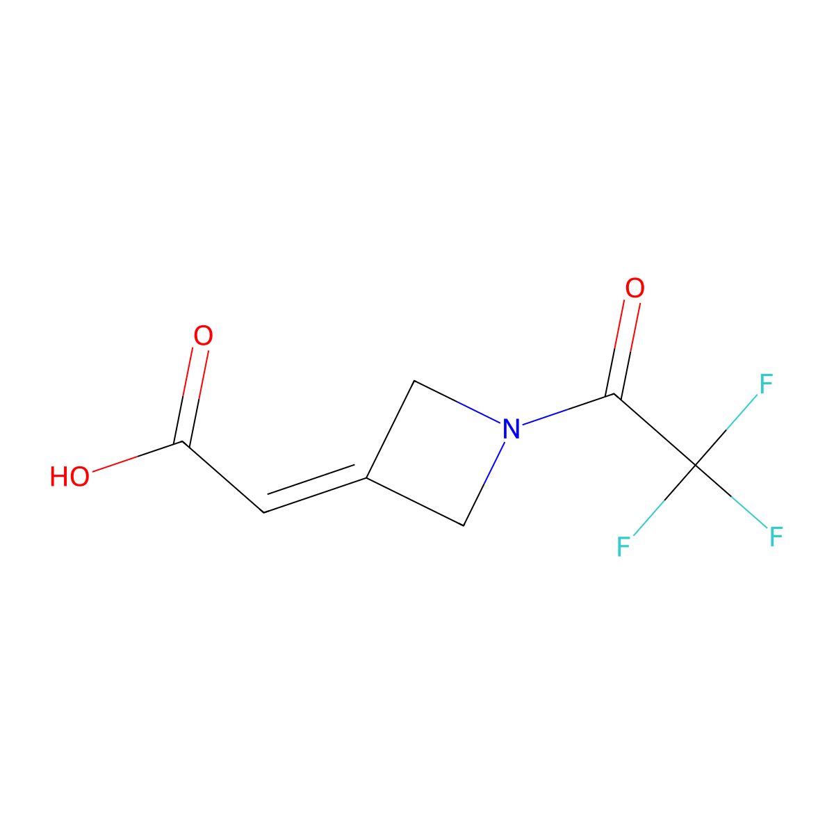 2-[1-(2,2,2-Trifluoroacetyl)azetidin-3-ylidene]acetic acid molecular structure, CAS 2680772-42-1