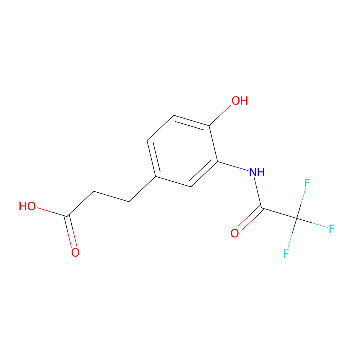 3-[4-Hydroxy-3-(2,2,2-trifluoroacetamido)phenyl]propanoic acid molecular structure, CAS 2680772-45-4