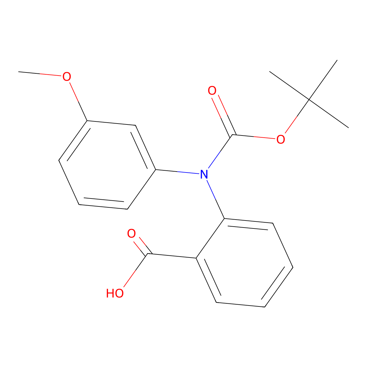 2-{[(Tert-butoxy)carbonyl](3-methoxyphenyl)amino}benzoic acid molecular structure, CAS 2680772-49-8