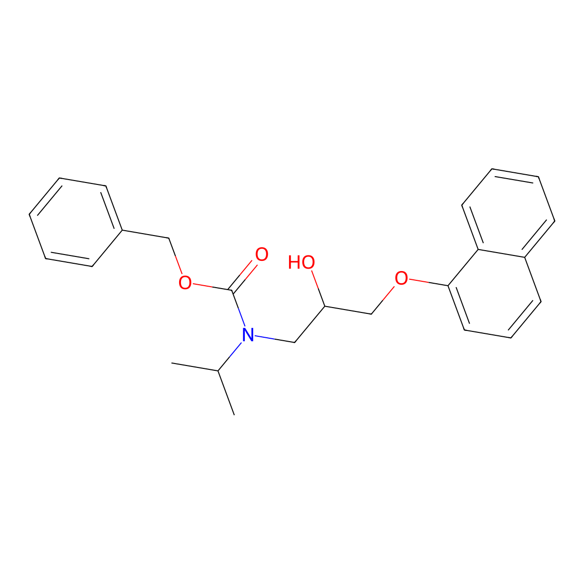 benzyl N-[2-hydroxy-3-(naphthalen-1-yloxy)propyl]-N-(propan-2-yl)carbamate molecular structure, CAS 2680772-54-5