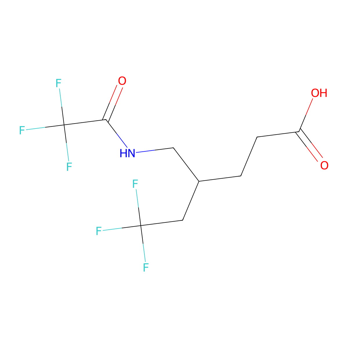 6,6,6-Trifluoro-4-[(2,2,2-trifluoroacetamido)methyl]hexanoic acid molecular structure, CAS 2680772-55-6