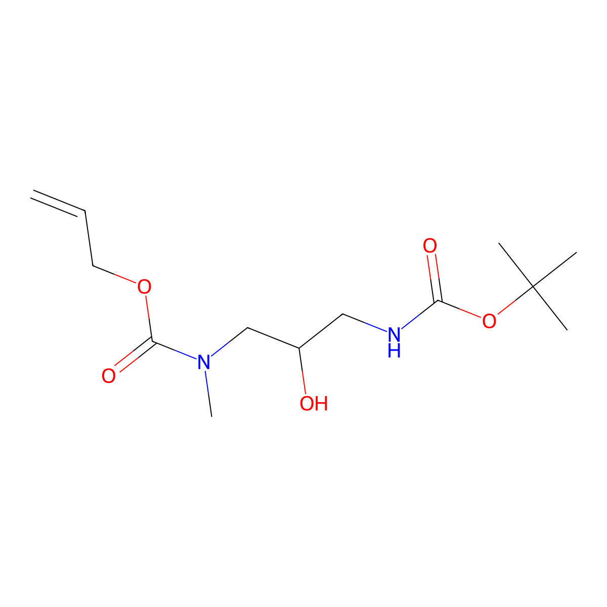 prop-2-en-1-yl N-(3-{[(tert-butoxy)carbonyl]amino}-2-hydroxypropyl)-N-methylcarbamate molecular structure, CAS 2680772-58-9