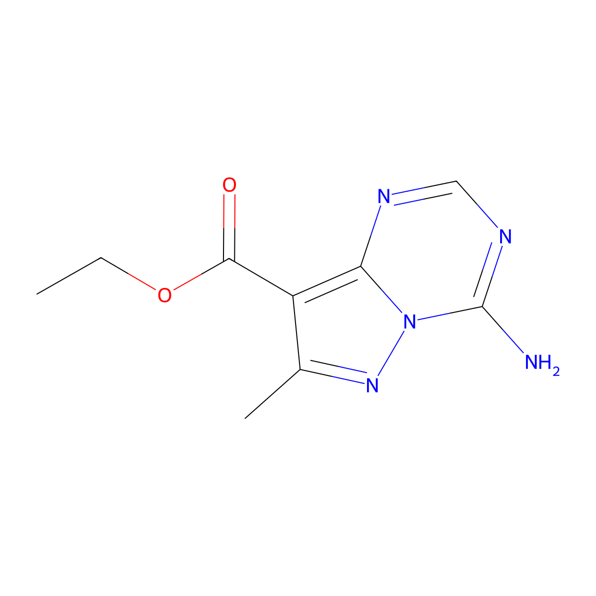 Ethyl 4-amino-7-methylpyrazolo[1,5-a][1,3,5]triazine-8-carboxylate molecular structure, CAS 2680772-59-0