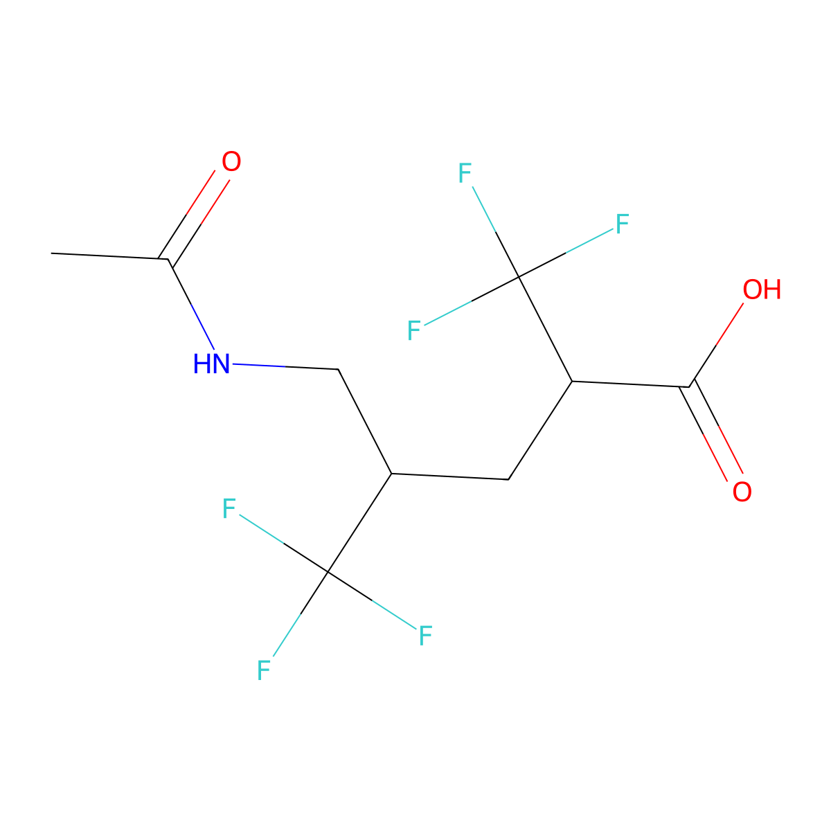 5-Acetamido-2,4-bis(trifluoromethyl)pentanoic acid molecular structure, CAS 2680772-64-7