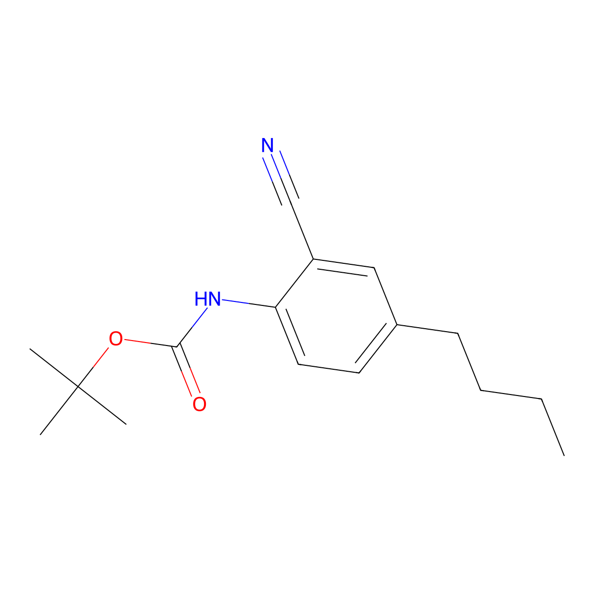 tert-butyl N-(4-butyl-2-cyanophenyl)carbamate molecular structure, CAS 2680772-77-2