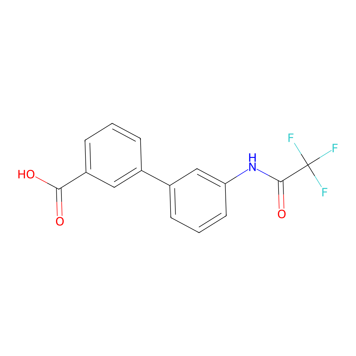 3'-(2,2,2-Trifluoroacetamido)-[1,1'-biphenyl]-3-carboxylic acid molecular structure, CAS 2680772-80-7