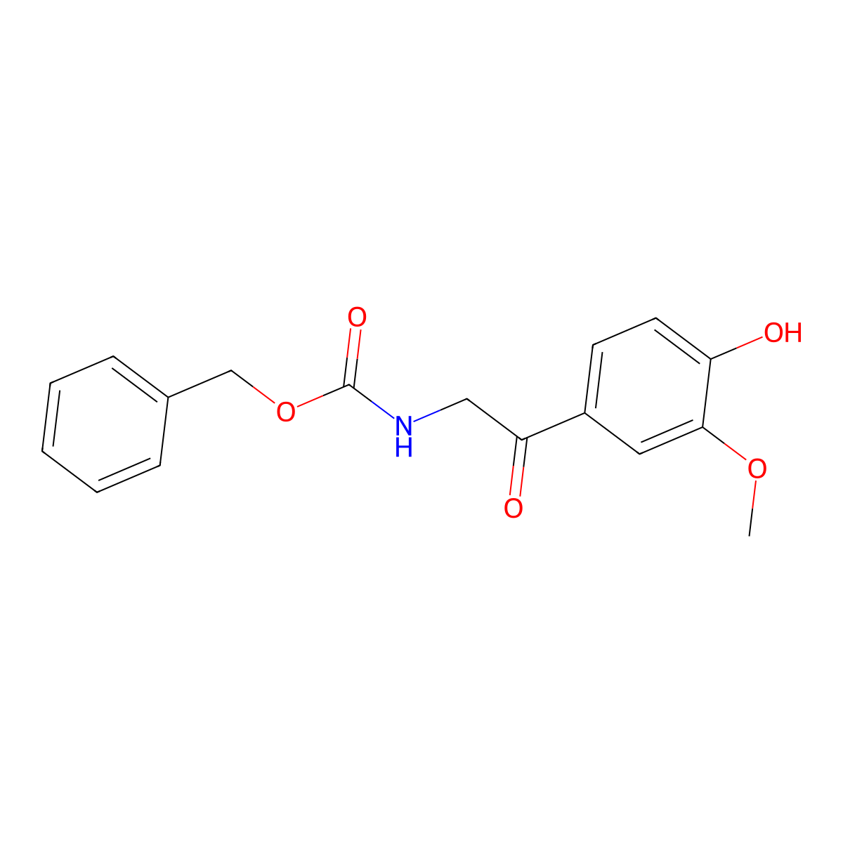 benzyl N-[2-(4-hydroxy-3-methoxyphenyl)-2-oxoethyl]carbamate molecular structure, CAS 2680772-81-8