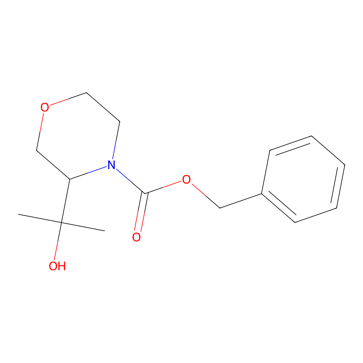 Benzyl 3-(2-hydroxypropan-2-yl)morpholine-4-carboxylate molecular structure, CAS 2680772-92-1