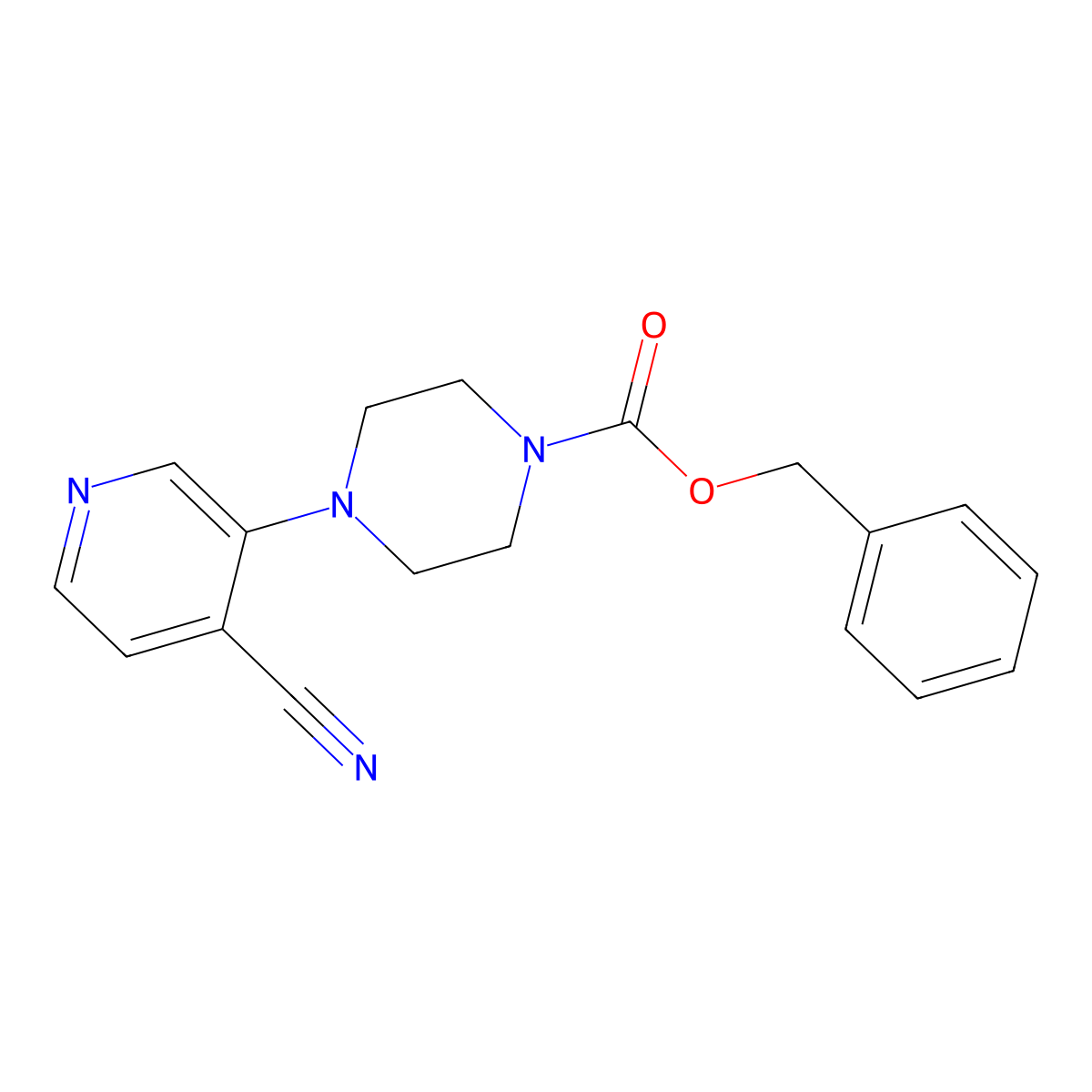 Benzyl 4-(4-cyanopyridin-3-yl)piperazine-1-carboxylate molecular structure, CAS 2680772-96-5