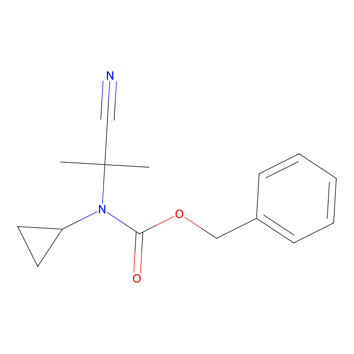 benzyl N-(1-cyano-1-methylethyl)-N-cyclopropylcarbamate molecular structure, CAS 2680772-97-6