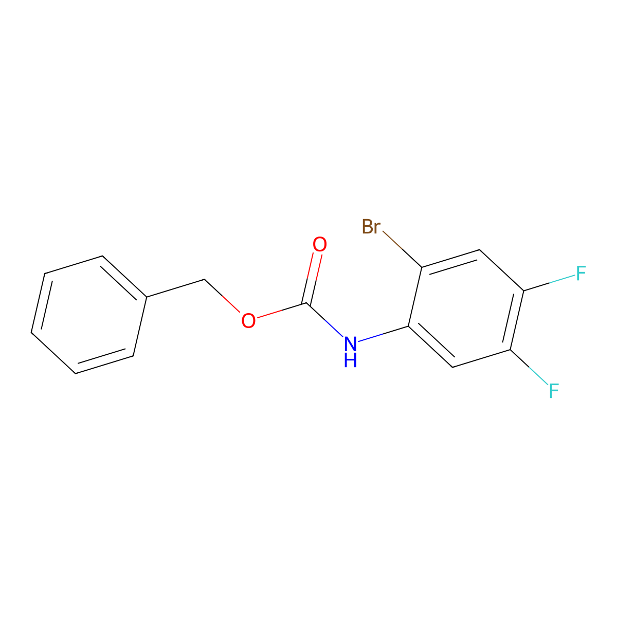 benzyl N-(2-bromo-4,5-difluorophenyl)carbamate molecular structure, CAS 2680772-98-7