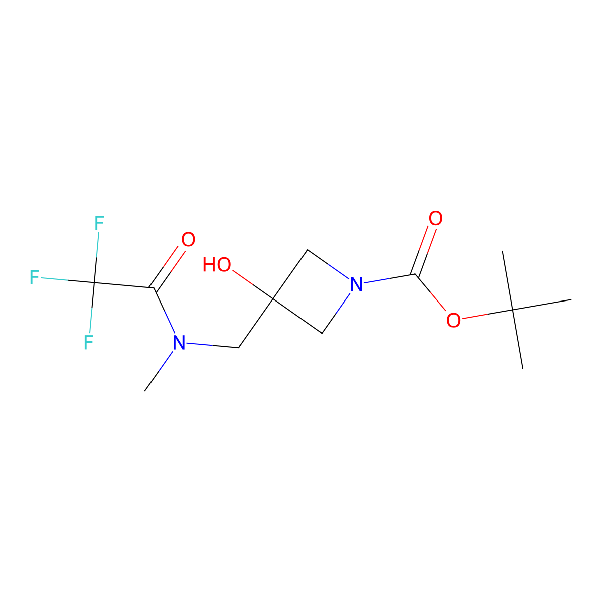 tert-butyl 3-hydroxy-3-[(2,2,2-trifluoro-N-methylacetamido)methyl]azetidine-1-carboxylate molecular structure, CAS 2680773-09-3