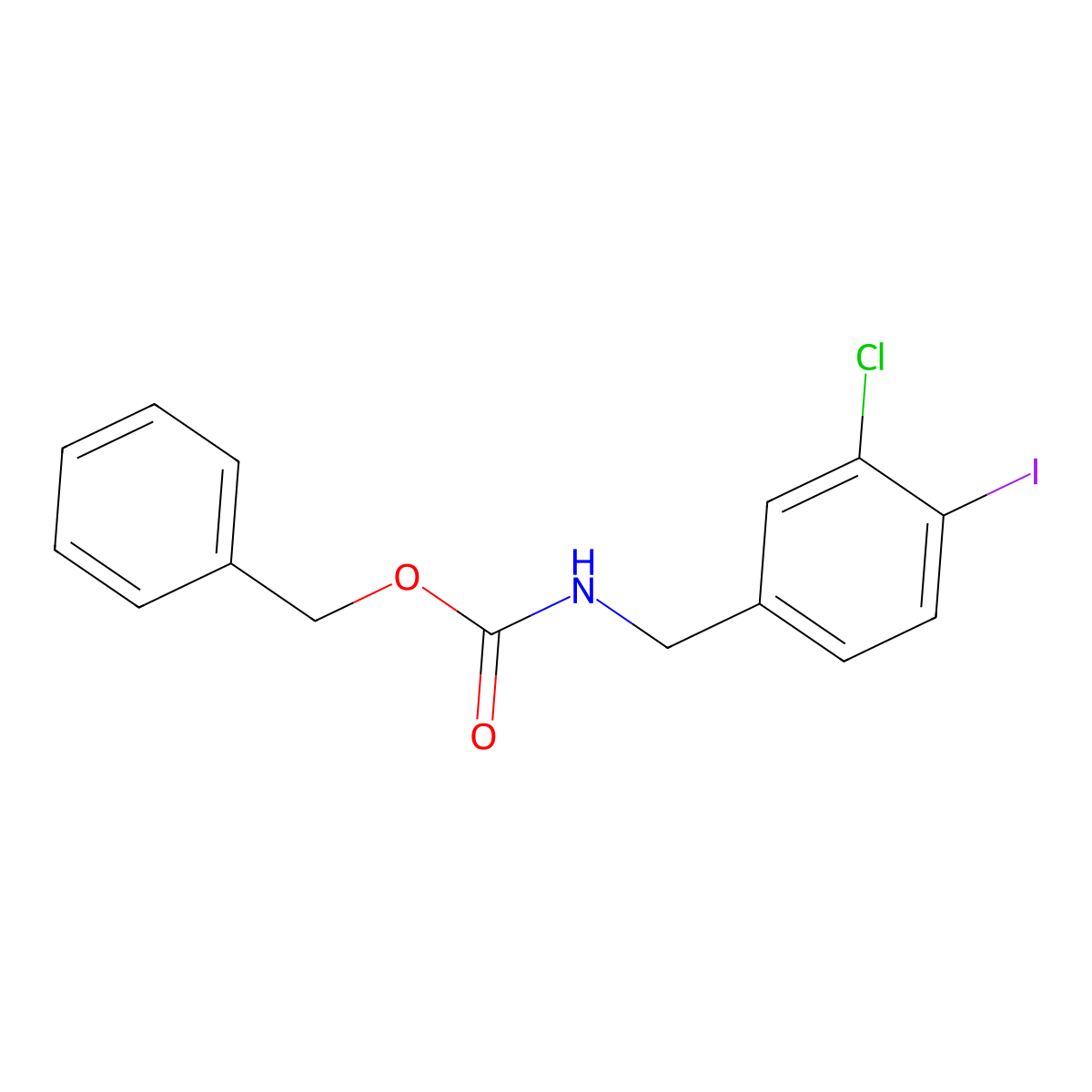 benzyl N-[(3-chloro-4-iodophenyl)methyl]carbamate molecular structure, CAS 2680773-16-2