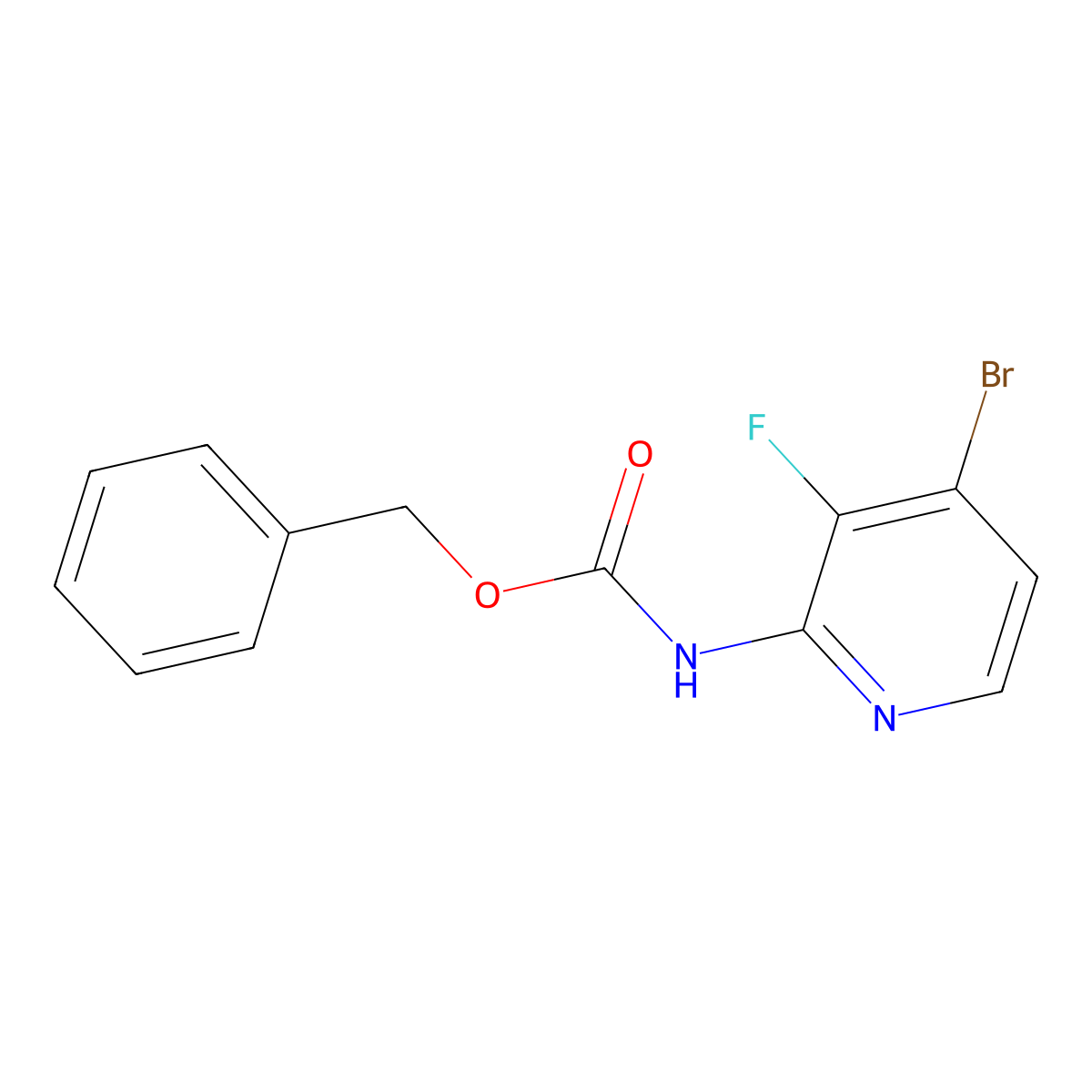 benzyl N-(4-bromo-3-fluoropyridin-2-yl)carbamate molecular structure, CAS 2680773-20-8