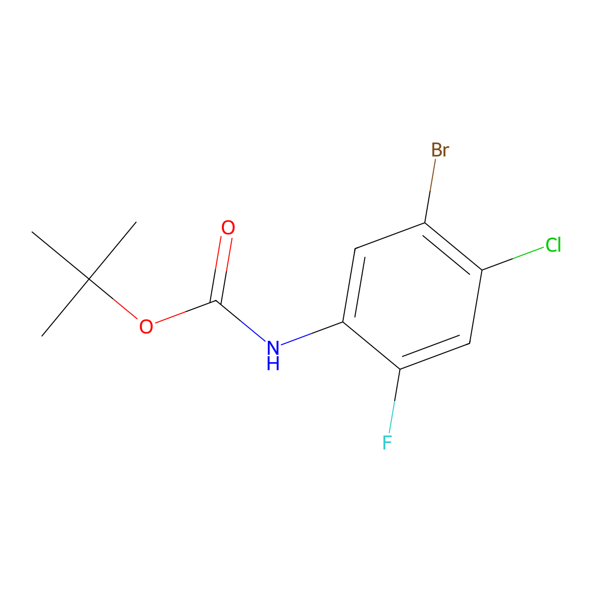 tert-butyl N-(5-bromo-4-chloro-2-fluorophenyl)carbamate molecular structure, CAS 2680773-28-6