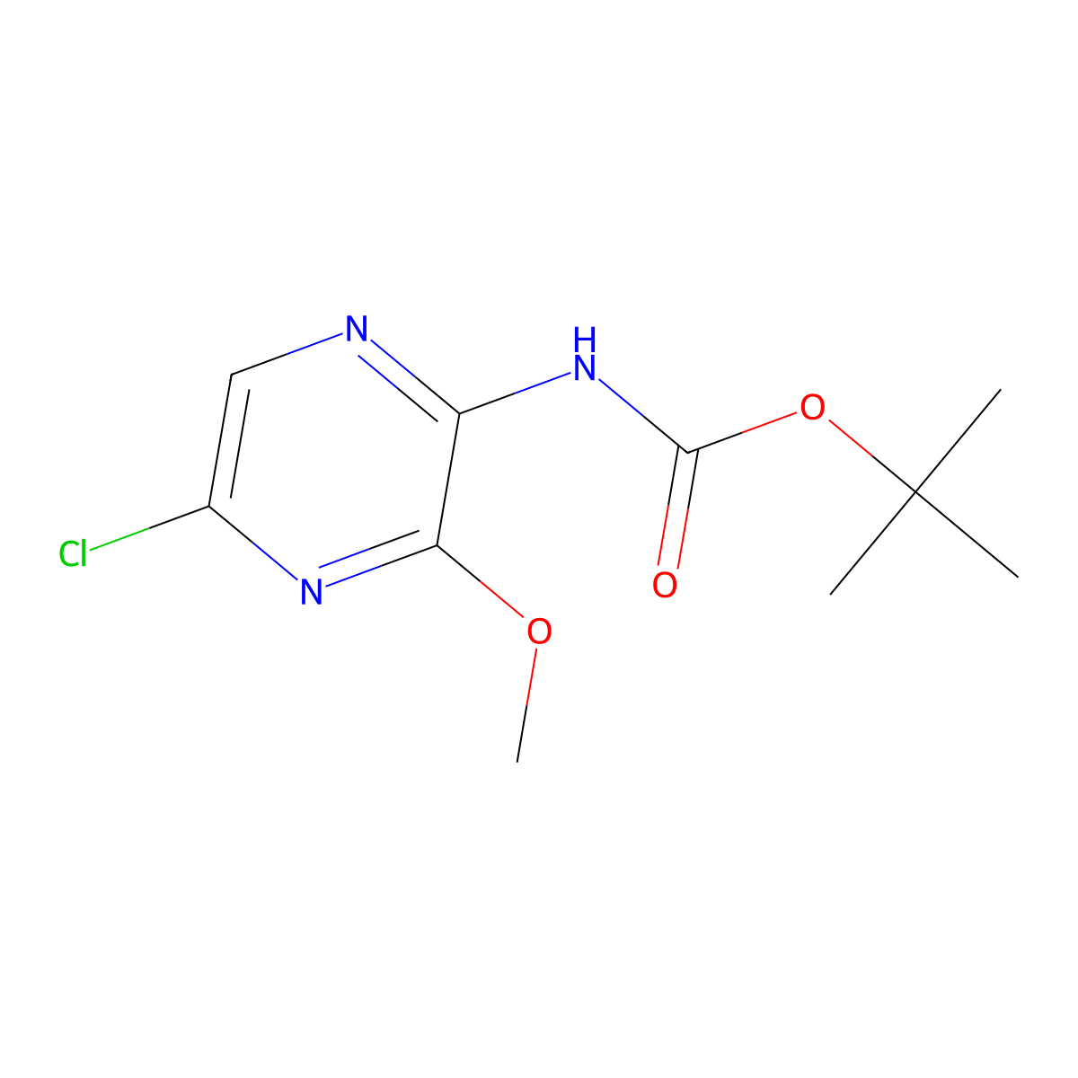 tert-Butyl (5-chloro-3-methoxypyrazin-2-yl)carbamate molecular structure, CAS 2680773-33-3