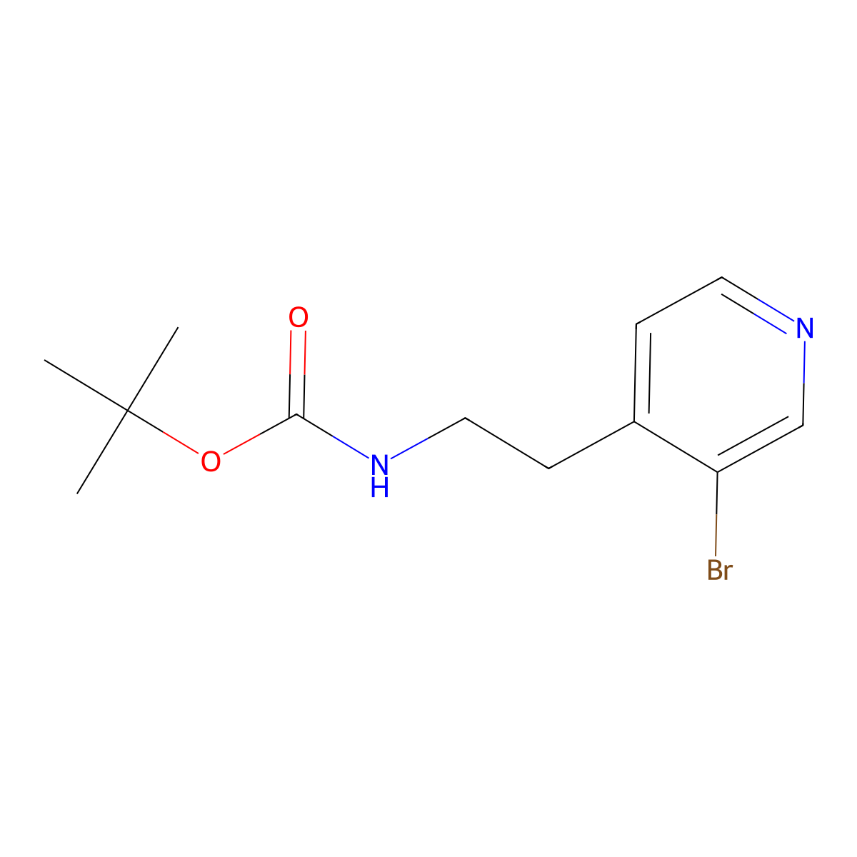 tert-butyl N-[2-(3-bromopyridin-4-yl)ethyl]carbamate molecular structure, CAS 2680773-39-9