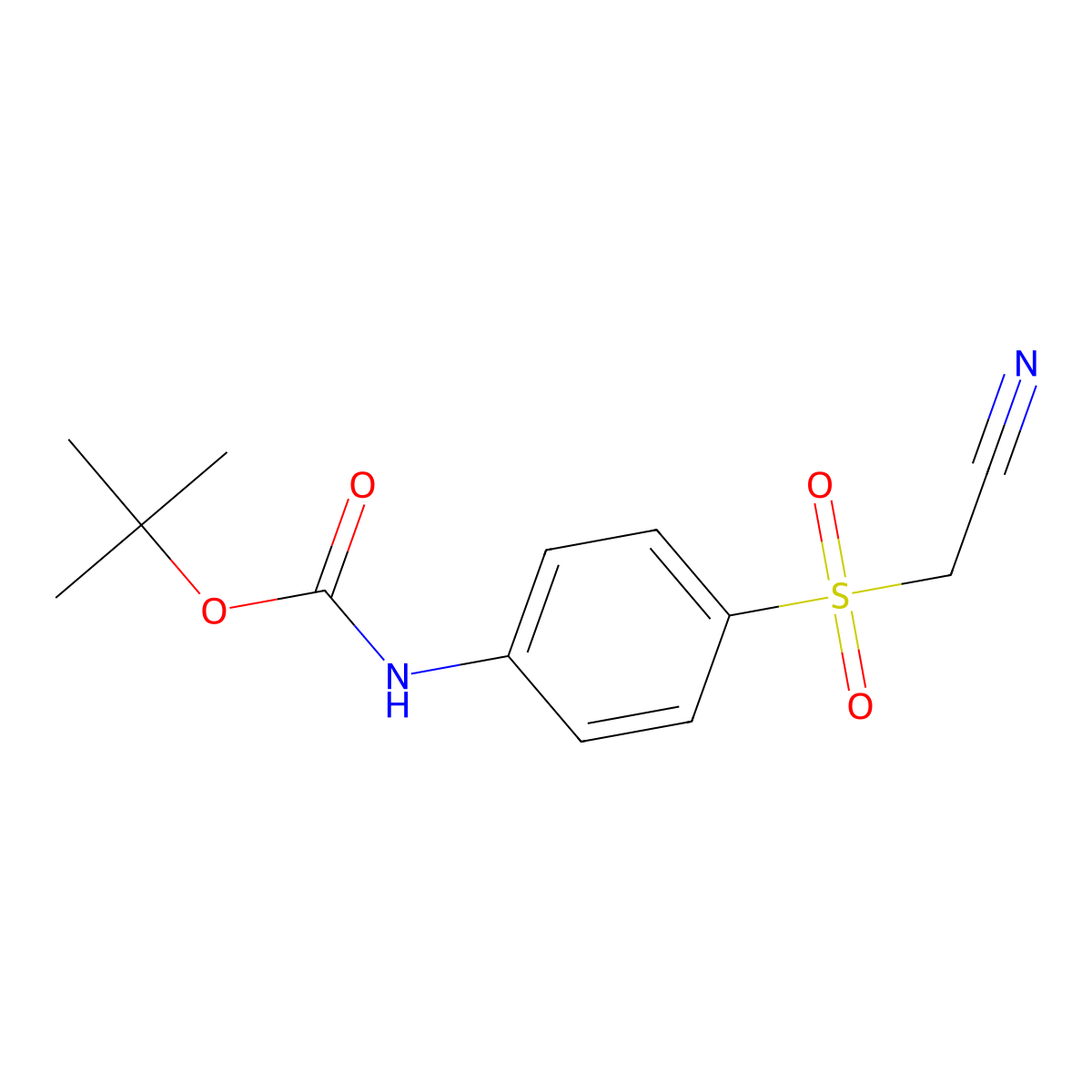 tert-butyl N-[4-(cyanomethanesulfonyl)phenyl]carbamate molecular structure, CAS 2680773-46-8