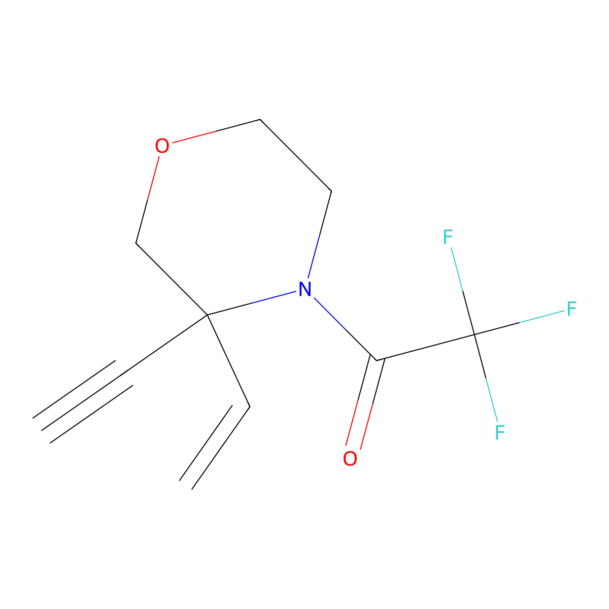 1-(3-Ethenyl-3-ethynylmorpholin-4-yl)-2,2,2-trifluoroethan-1-one molecular structure, CAS 2680773-52-6