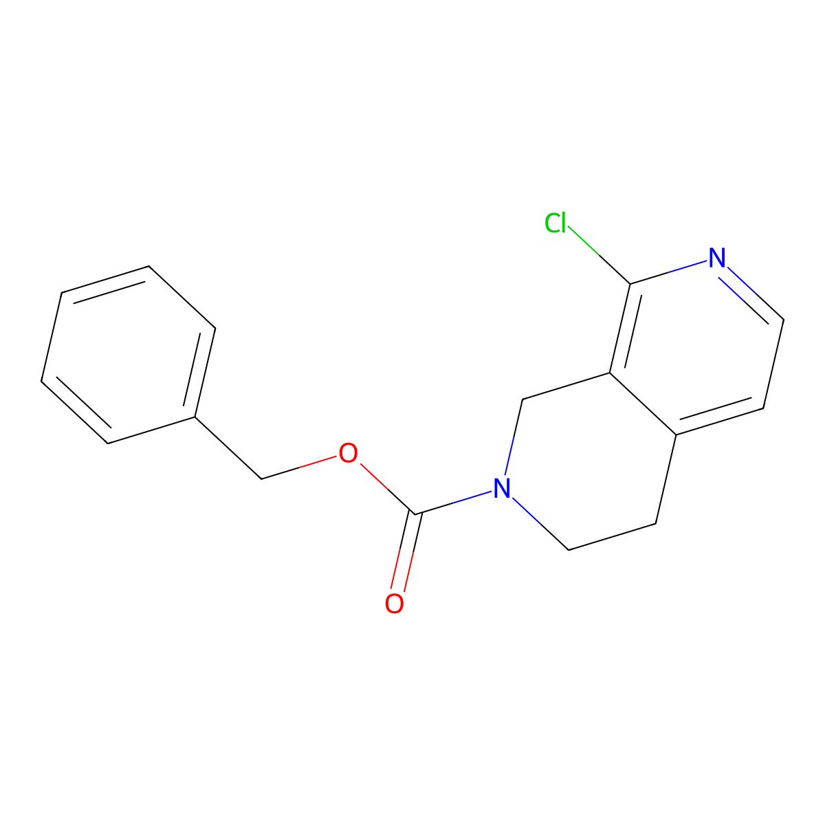 Benzyl 8-chloro-1,2,3,4-tetrahydro-2,7-naphthyridine-2-carboxylate molecular structure, CAS 2680773-54-8