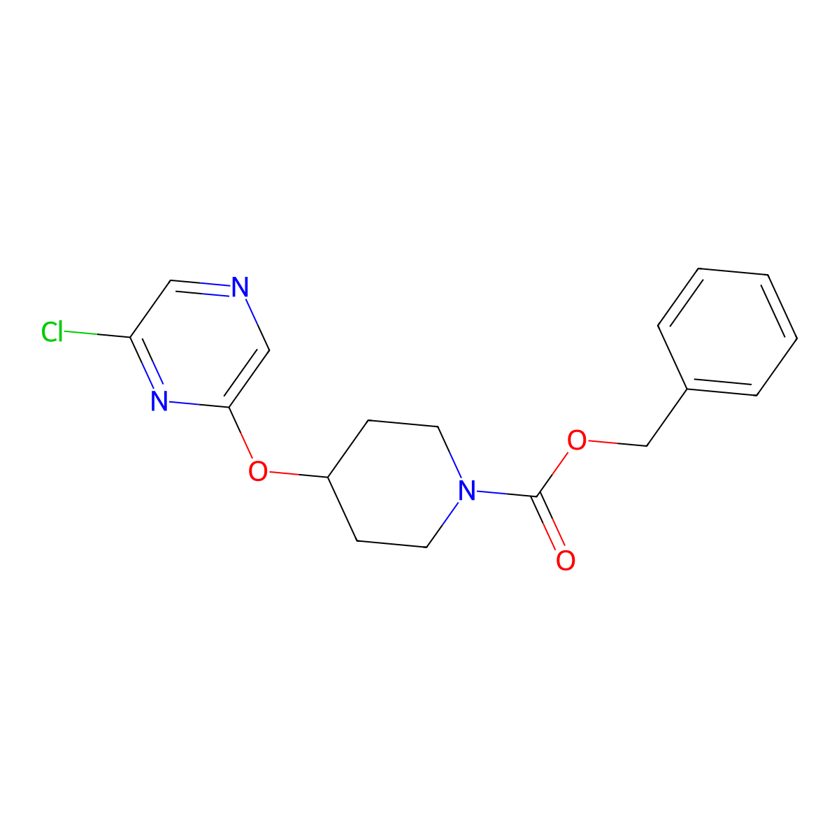 Benzyl 4-[(6-chloropyrazin-2-yl)oxy]piperidine-1-carboxylate molecular structure, CAS 2680773-55-9