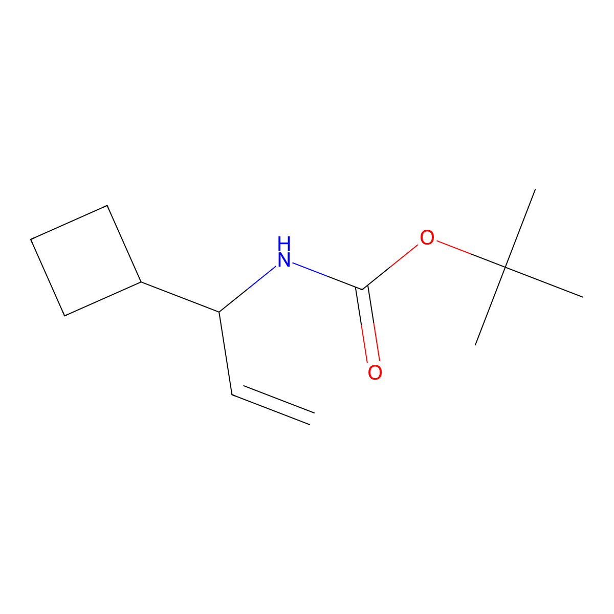 tert-butyl N-(1-cyclobutylprop-2-en-1-yl)carbamate molecular structure, CAS 2680773-56-0