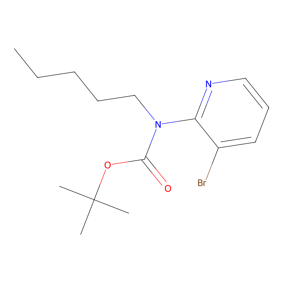tert-butyl N-(3-bromopyridin-2-yl)-N-pentylcarbamate molecular structure, CAS 2680773-63-9