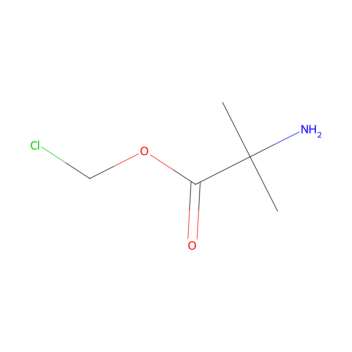 Chloromethyl 2-amino-2-methylpropanoate molecular structure, CAS 2680773-67-3