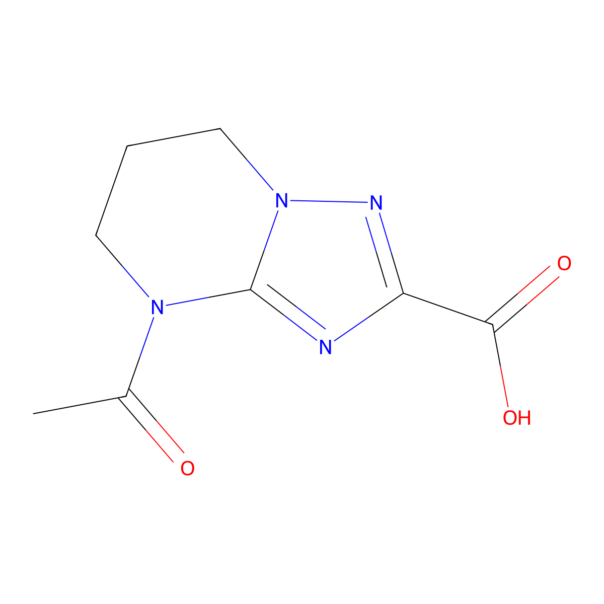 4-acetyl-4H,5H,6H,7H-[1,2,4]triazolo[1,5-a]pyrimidine-2-carboxylic acid molecular structure, CAS 2680773-73-1