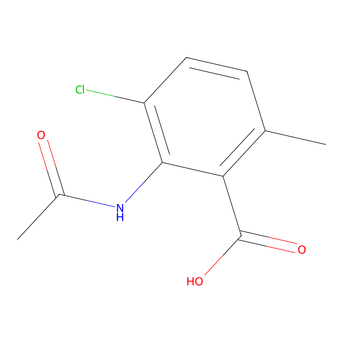 3-Chloro-2-acetamido-6-methylbenzoic acid molecular structure, CAS 2680773-89-9