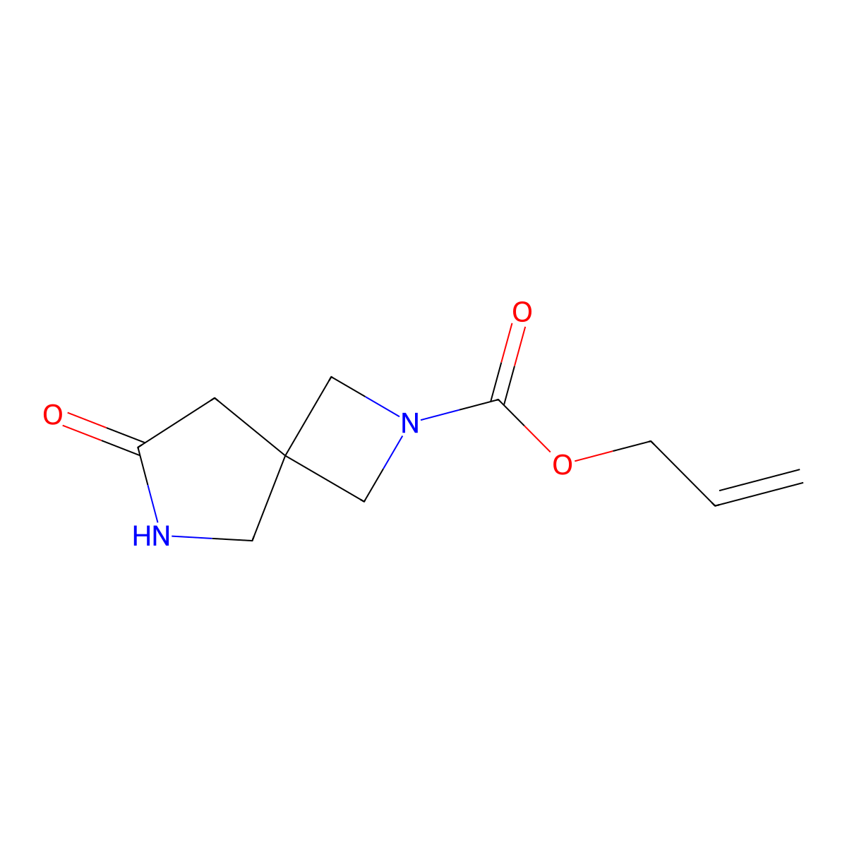 Prop-2-en-1-yl 7-oxo-2,6-diazaspiro[3.4]octane-2-carboxylate molecular structure, CAS 2680773-90-2