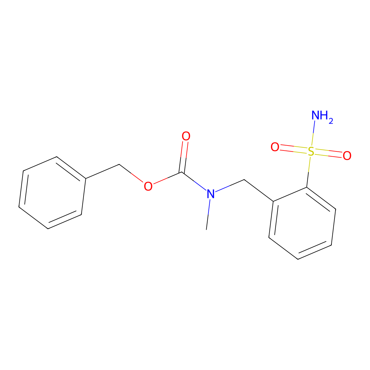 benzyl N-methyl-N-[(2-sulfamoylphenyl)methyl]carbamate molecular structure, CAS 2680773-95-7