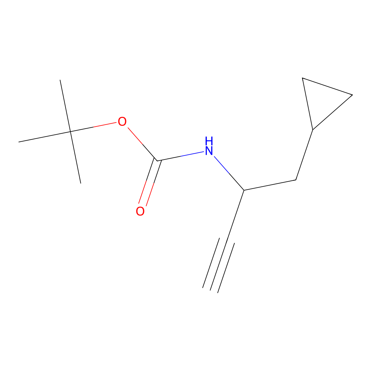 tert-butyl N-(1-cyclopropylbut-3-yn-2-yl)carbamate molecular structure, CAS 2680773-98-0