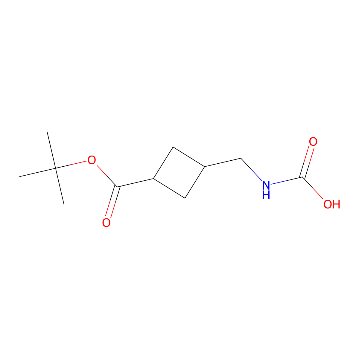 ({3-[(Tert-butoxy)carbonyl]cyclobutyl}methyl)carbamic acid molecular structure, CAS 2680773-99-1