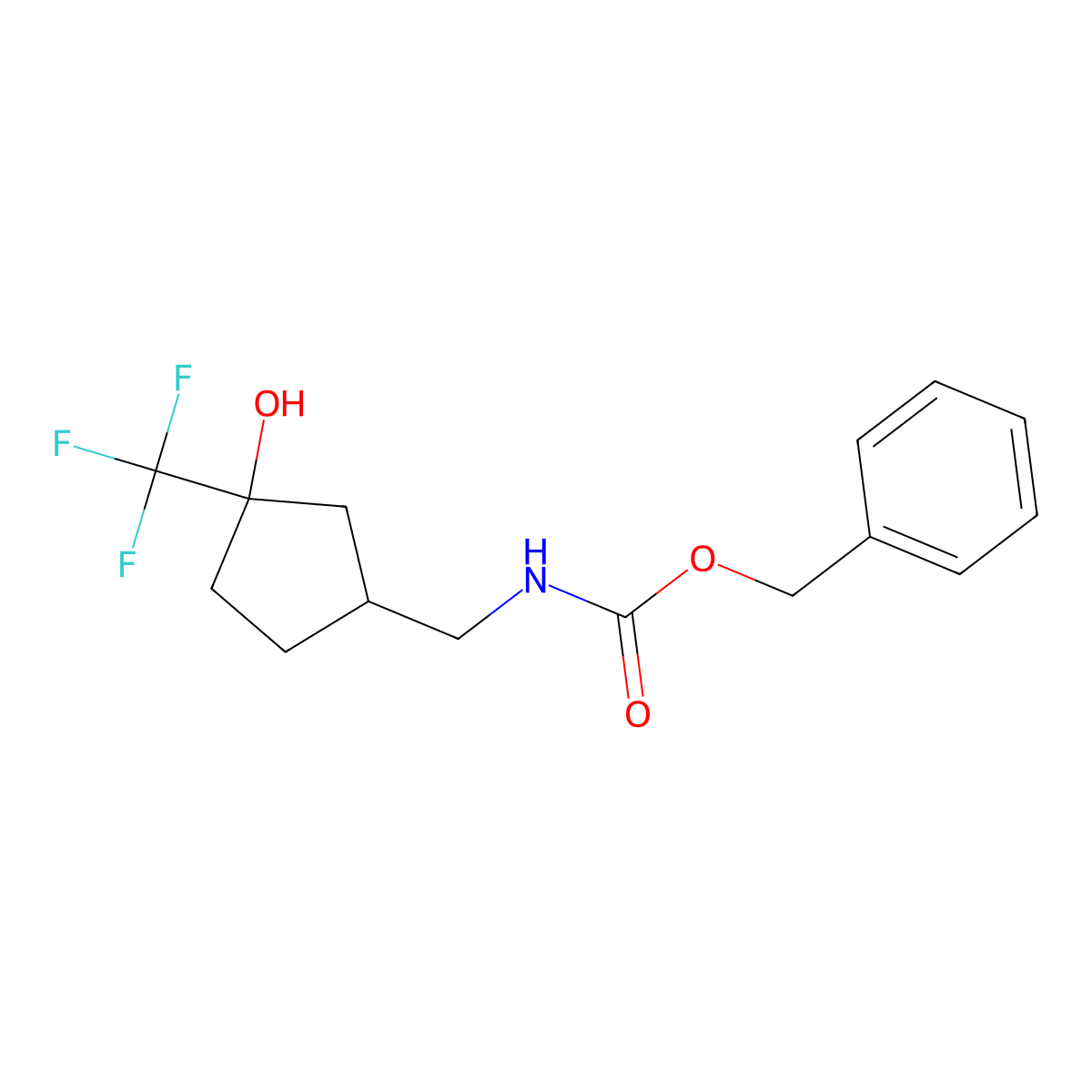 benzyl N-{[3-hydroxy-3-(trifluoromethyl)cyclopentyl]methyl}carbamate molecular structure, CAS 2680774-00-7