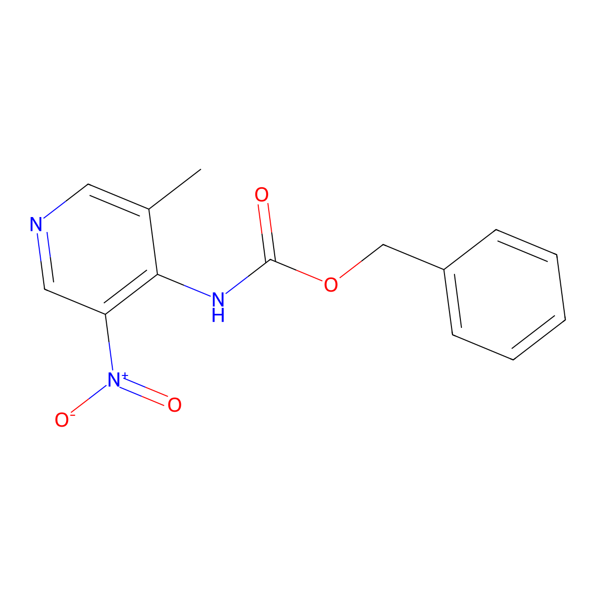 benzyl N-(3-methyl-5-nitropyridin-4-yl)carbamate molecular structure, CAS 2680774-03-0
