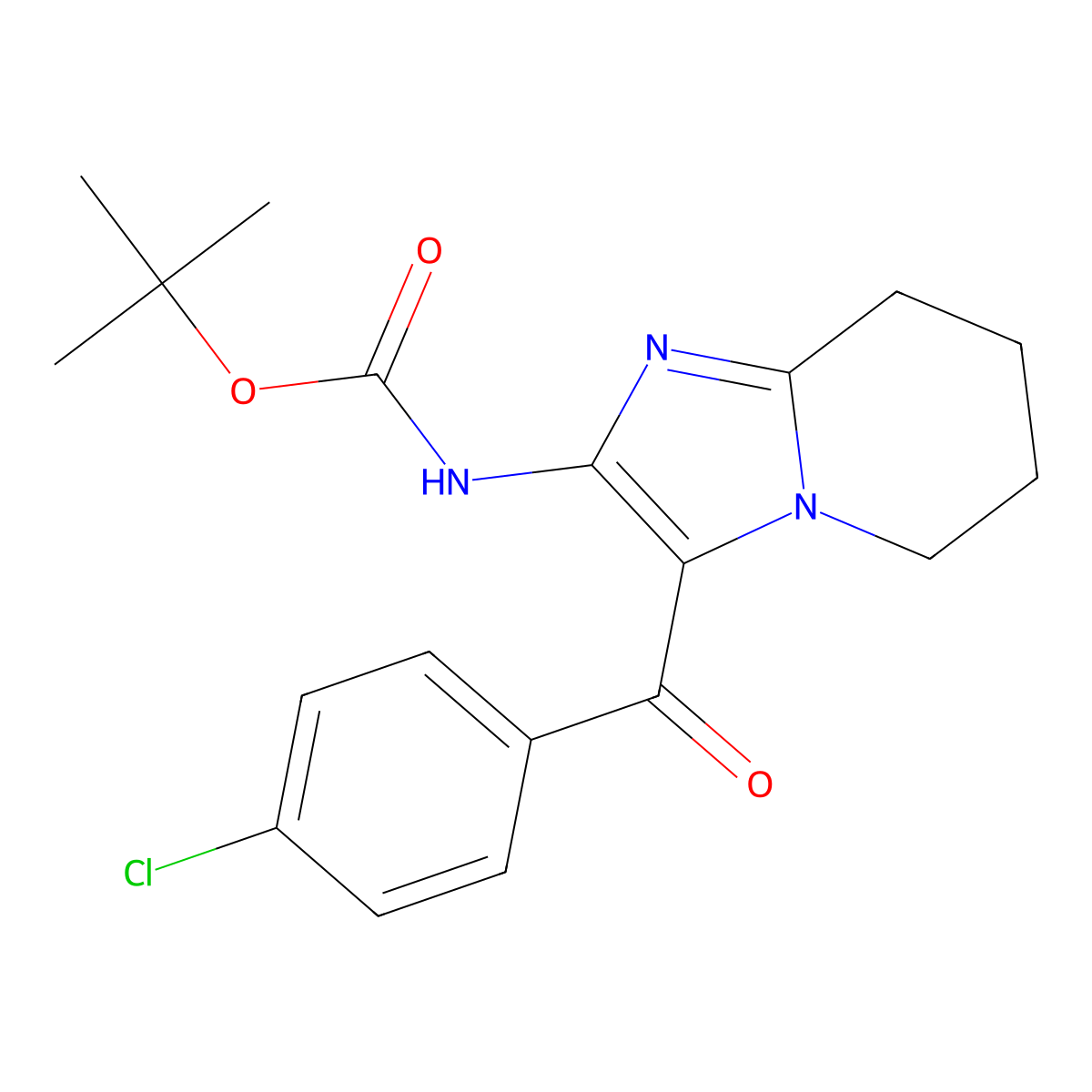 tert-butyl N-[3-(4-chlorobenzoyl)-5H,6H,7H,8H-imidazo[1,2-a]pyridin-2-yl]carbamate molecular structure, CAS 2680774-08-5