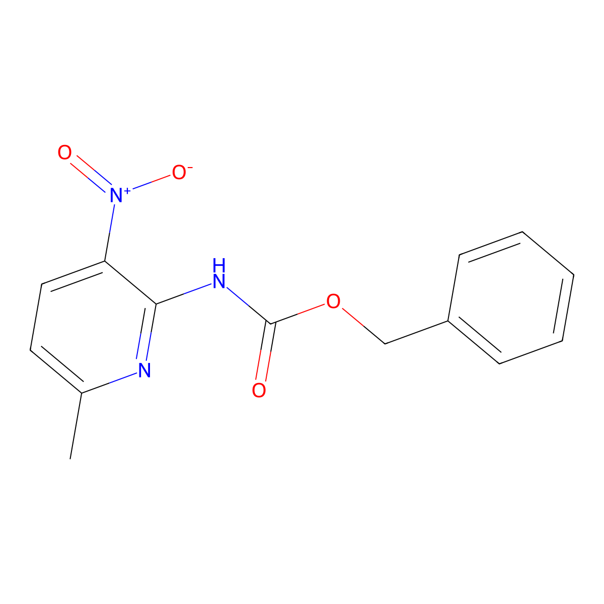 benzyl N-(6-methyl-3-nitropyridin-2-yl)carbamate molecular structure, CAS 2680774-11-0