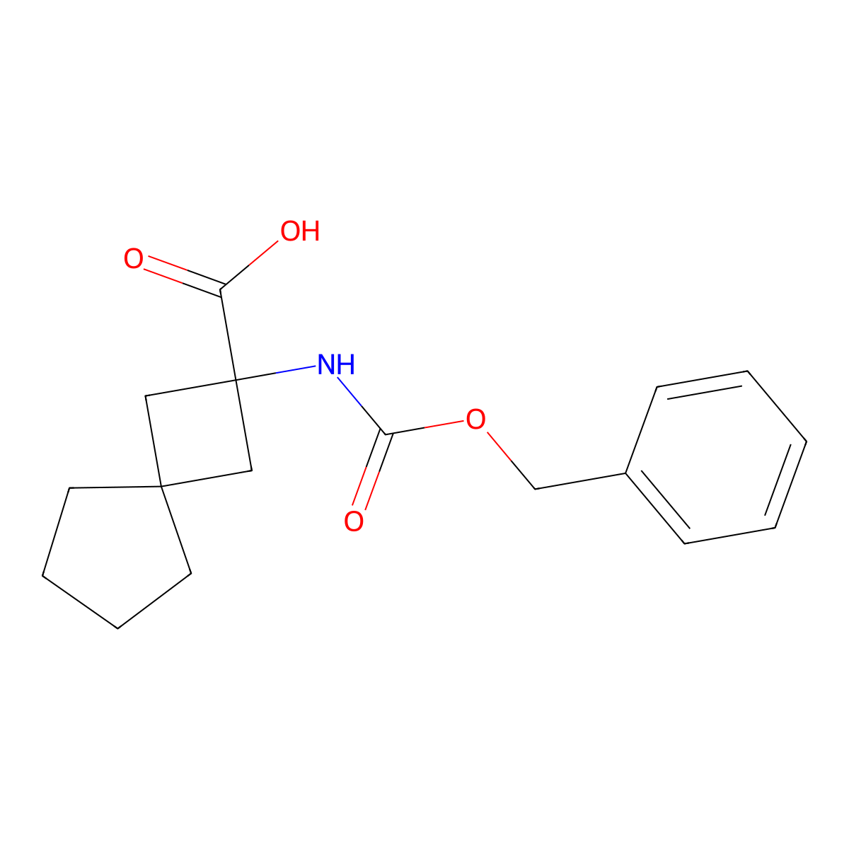 2-{[(Benzyloxy)carbonyl]amino}spiro[3.4]octane-2-carboxylic acid molecular structure, CAS 2680774-14-3