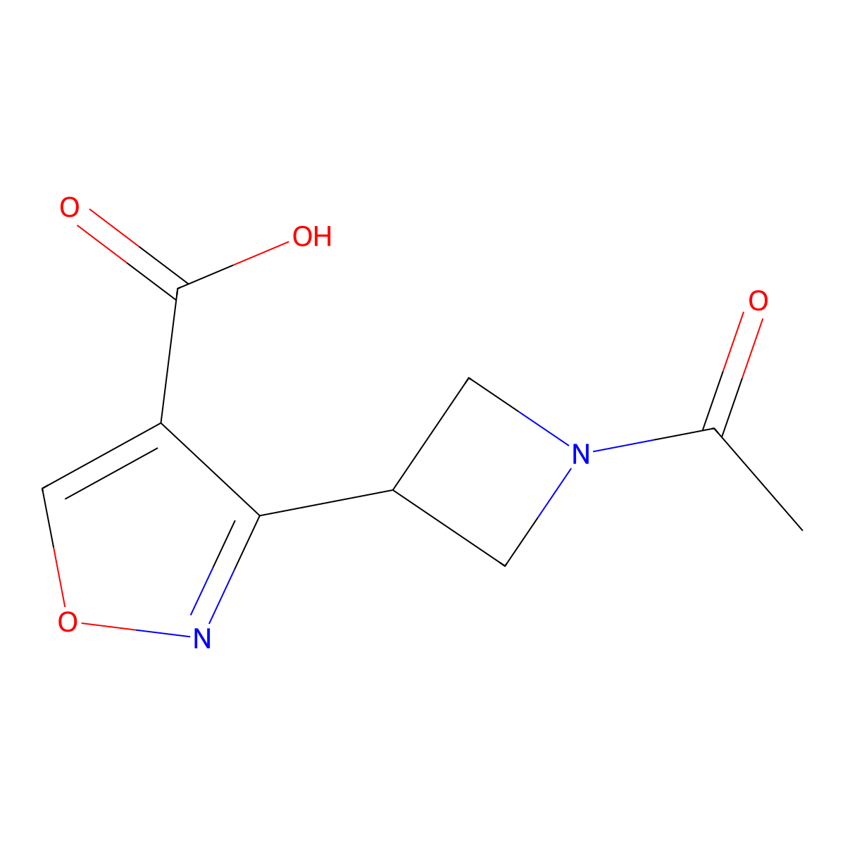 3-(1-Acetylazetidin-3-yl)-1,2-oxazole-4-carboxylic acid molecular structure, CAS 2680774-15-4
